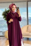 1735 Sandy Yarasa Kol Tunik Bordo
