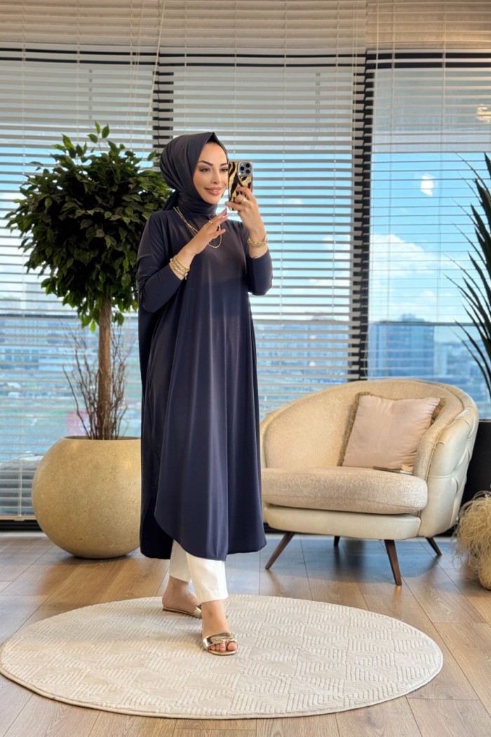 1735 Sandy Yarasa Kol Tunik Antrasit 