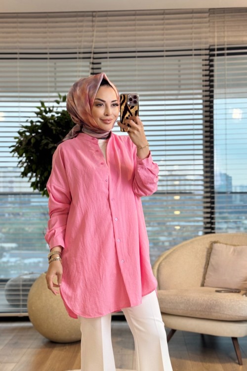 4008 Ada Gömlek Koyu Pembe