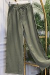 7272 Beli Lastikli Bol Paça Pantolon Haki