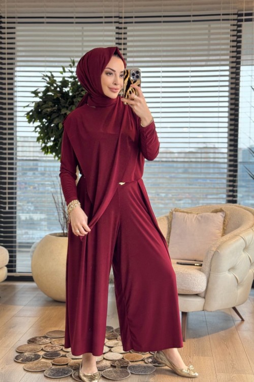4214 İrem Asimetrik Takım Bordo