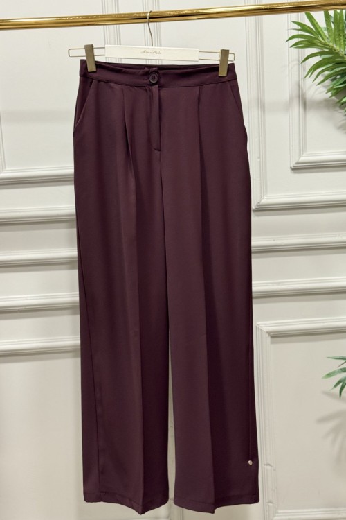 18266 Bol Paça Pantolon Mürdüm 