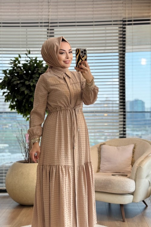 92003 Diva Elbise Bej 