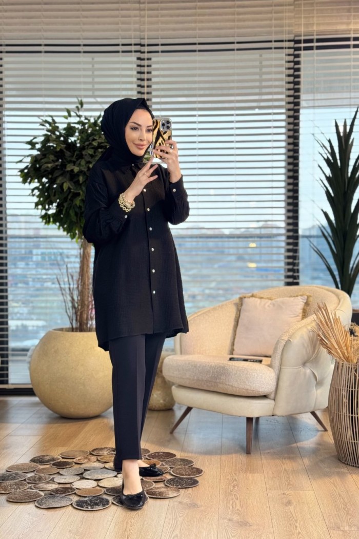 2030 Eleni Gömlek Siyah 