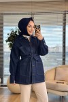 7448 Kot Önü Üç Cepli Ceket Koyu Lacivert 