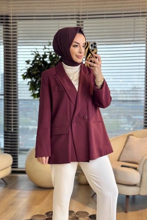 MRW1806 Blazer Ceket Bordo 