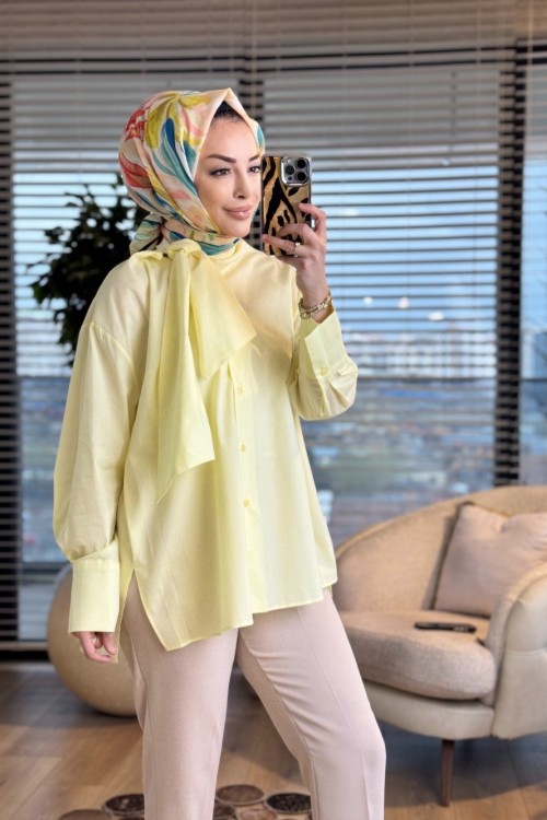 MRW1635 Şal Yaka Gömlek Sarı 