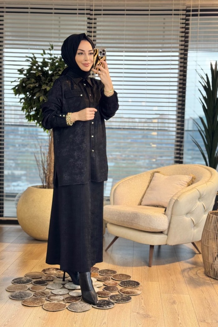 26630 Miray Etekli Jakar Takım Siyah 