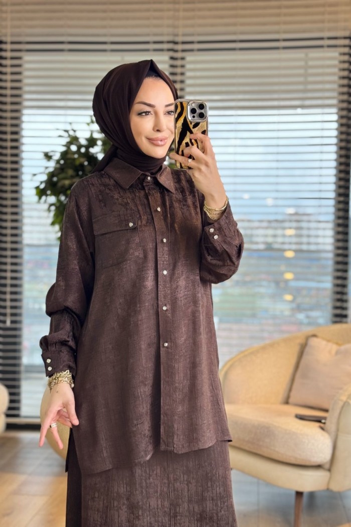 26630 Miray Etekli Jakar Takım Kahve 