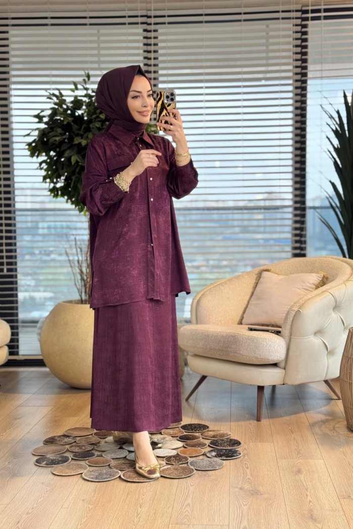 26630 Miray Etekli Jakar Takım Mürdüm 