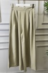 3206 Pileli Bol Paça Pantolon Yeşil 