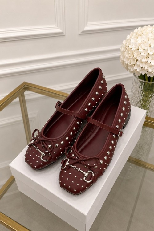 3959 Üstü Zımbalı Babet Bordo 