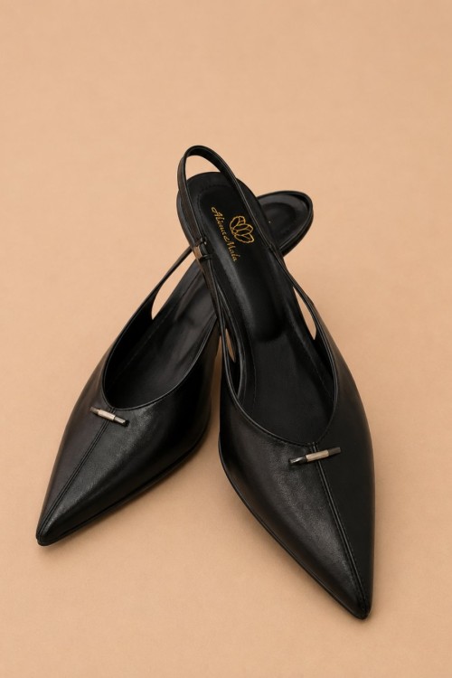 3965 Huk Toka Alçak Zara Stiletto Siyah 