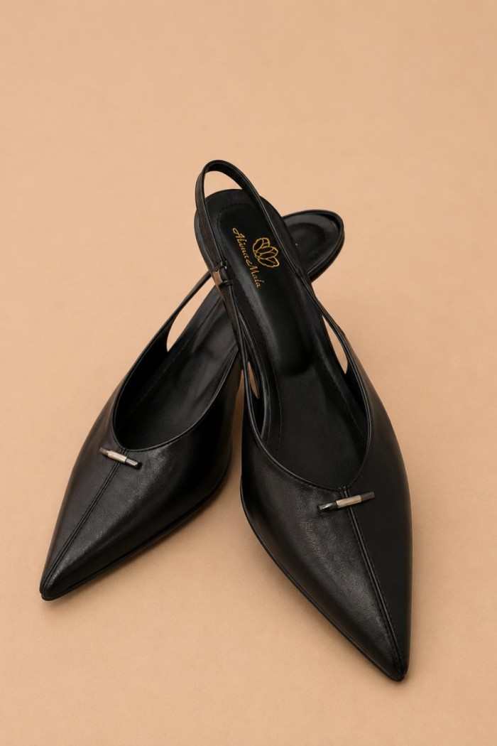 3965 Huk Toka Alçak Zara Stiletto Siyah 