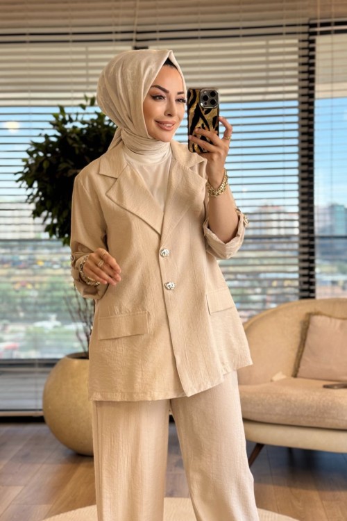 20778 Yakamoz Takım Bej 