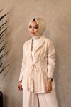 22889 Önü Bağcıklı Takım Bej 