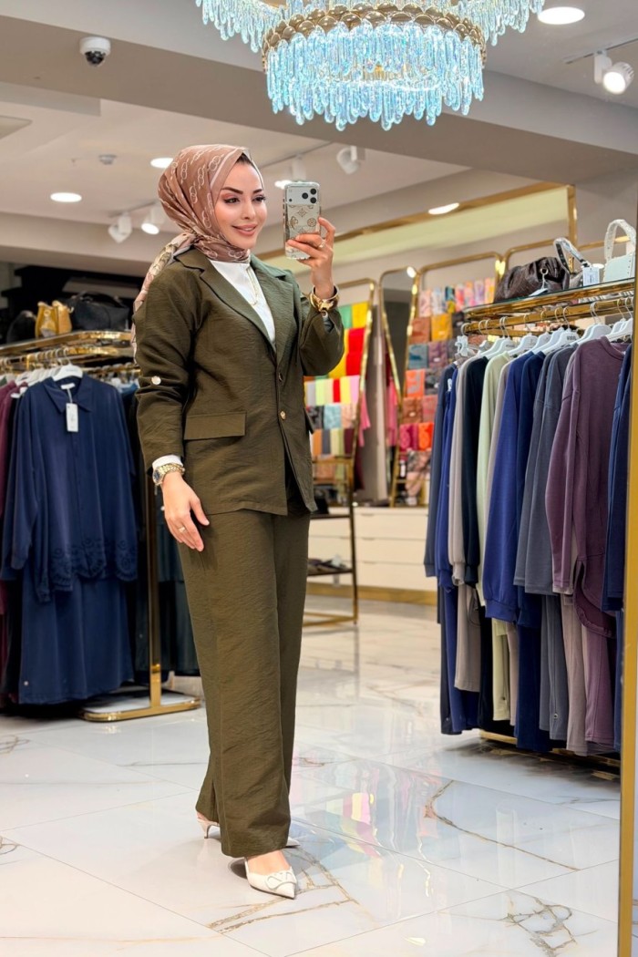 250369-1 Günlük Pantolon Ceket Takım Haki 
