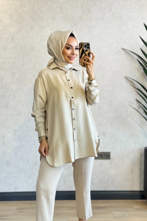 1035 Bellisimo Tunik Bej  