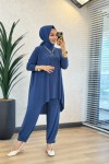 4197 Tokyo Şalvar Takım İndigo 