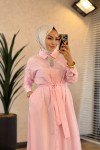 HWN6296 Vela Gömlek Elbise Pembe