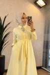 HWN6296 Vela Gömlek Elbise Sarı 