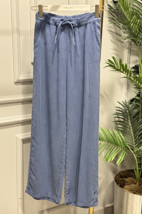 2773-2 Beli Bağcıklı Pantolon Mavi 