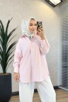 5466 Çizgili Gömlek Pembe