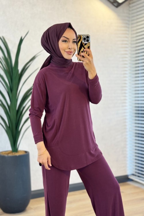 4428 İpek Lyocel Takım Bordo 