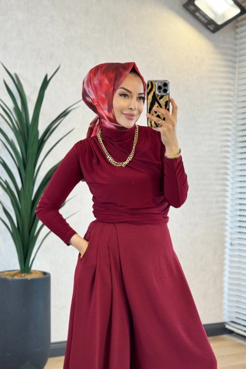 1063 Elçin Bluz Bordo 