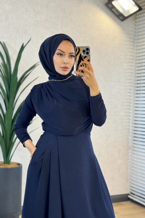 1063 Elçin Bluz Lacivert 