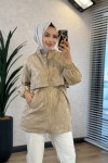11252 Bürümcük Kumaş Kısa Kap Vizon 