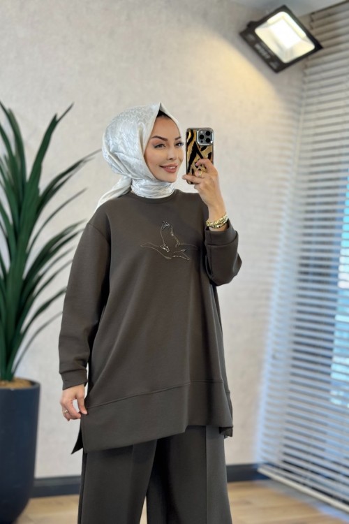 27QW8000 Önü Kuş İşli Takım Haki 