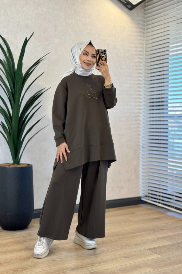 27QW8000 Önü Kuş İşli Takım Haki 