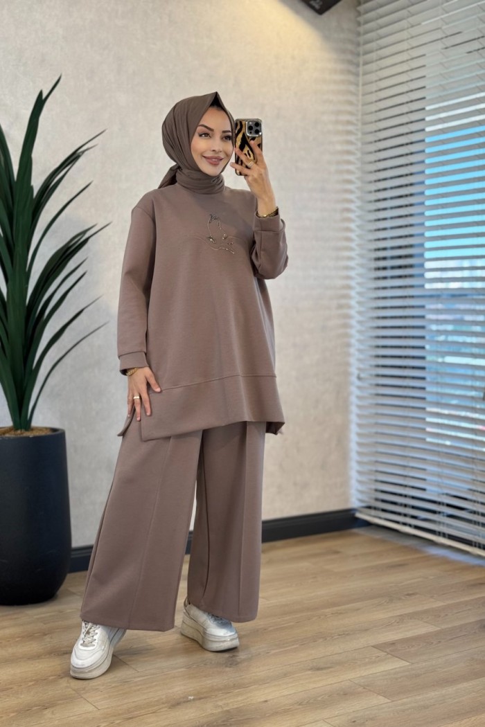 27QW8000 Önü Kuş İşli Takım Vizon 