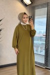 1506 Kolu Manşetli Osyho Elbise Yeşil 