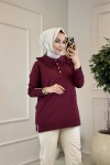 260 Dantelli Bebe Yaka Triko Tunik Bordo 