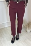 25506 Paçası Fermuarlı Pantolon Bordo 