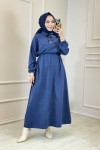 38265 Aller Detaylı Elbise Lacivert 