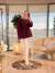 2755 Dikiş Detaylı Yırtmaçlı Sweat Bordo