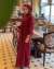 3262Y25 Elit Brode Elbise Bordo