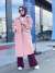 36638 Melanjlı Kaşe Bukle Kaban Pembe