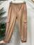 3951 Yandan Cepli Deri Pantolon Latte