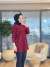 40738 Kendinden Sim Desen Triko Tunik Bordo