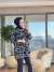 40738 Kendinden Sim Desen Triko Tunik Siyah