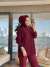 44219 Simli Triko Tunik Bordo
