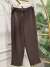 5618 Elegance Beli Lastikli Dar Paça Pantolon Kahve