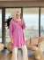 7314 Tencel Cebi Nakışlı Gömlek Pembe