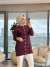 7701 Angora Boncuklu Oversize Hırka Bordo