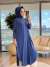 1735 Sandy Yarasa Kol Tunik İndigo 