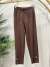25553 Paçası İki Düğmeli Pantolon Kahve